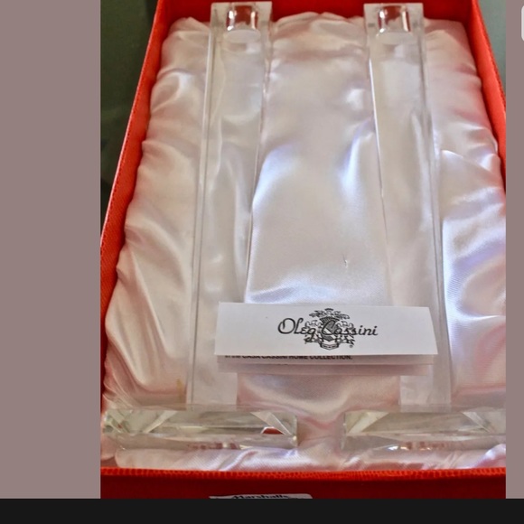 OLEG CASSINI ALANNA CRYSTAL CANDLESTICKS - Picture 6 of 7
